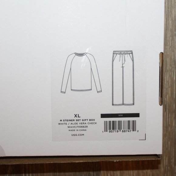 NWT UGG MEN'S FLANNEL PLAID PAJAMA PANTS AND LS CREW NECK T SHIRT SET GREEN NAVY - Picture 3 of 3